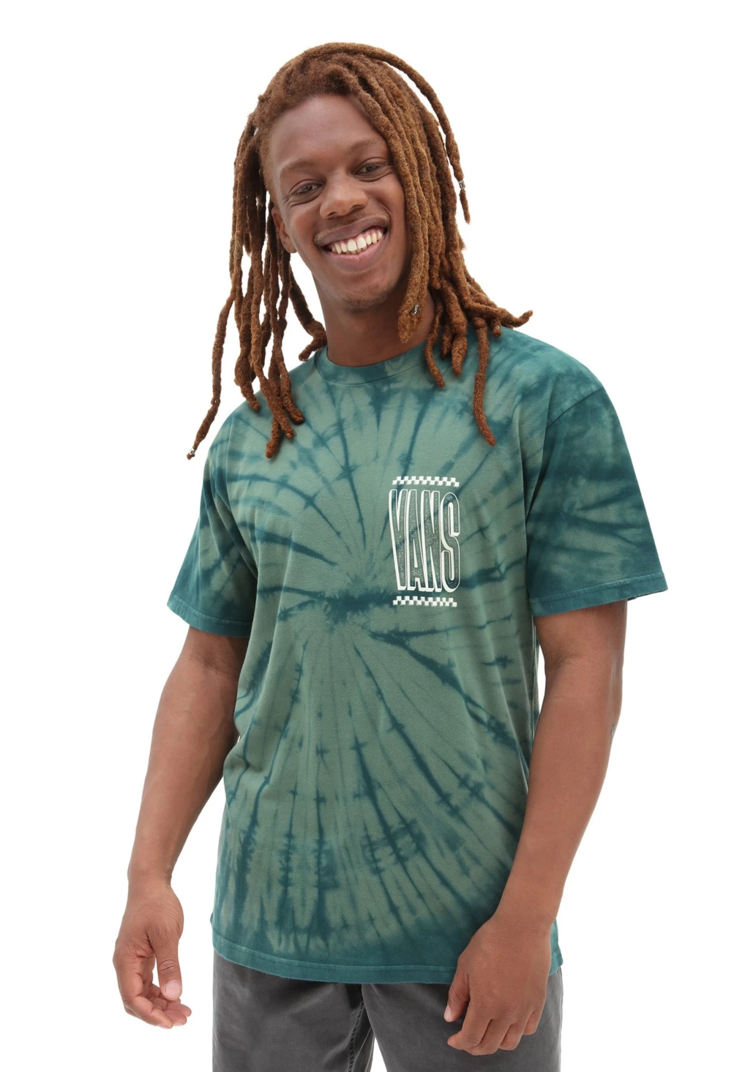 Vans Tall Type Tie Dye Ss - T-Shirt Print - Medium Green - Image 2
