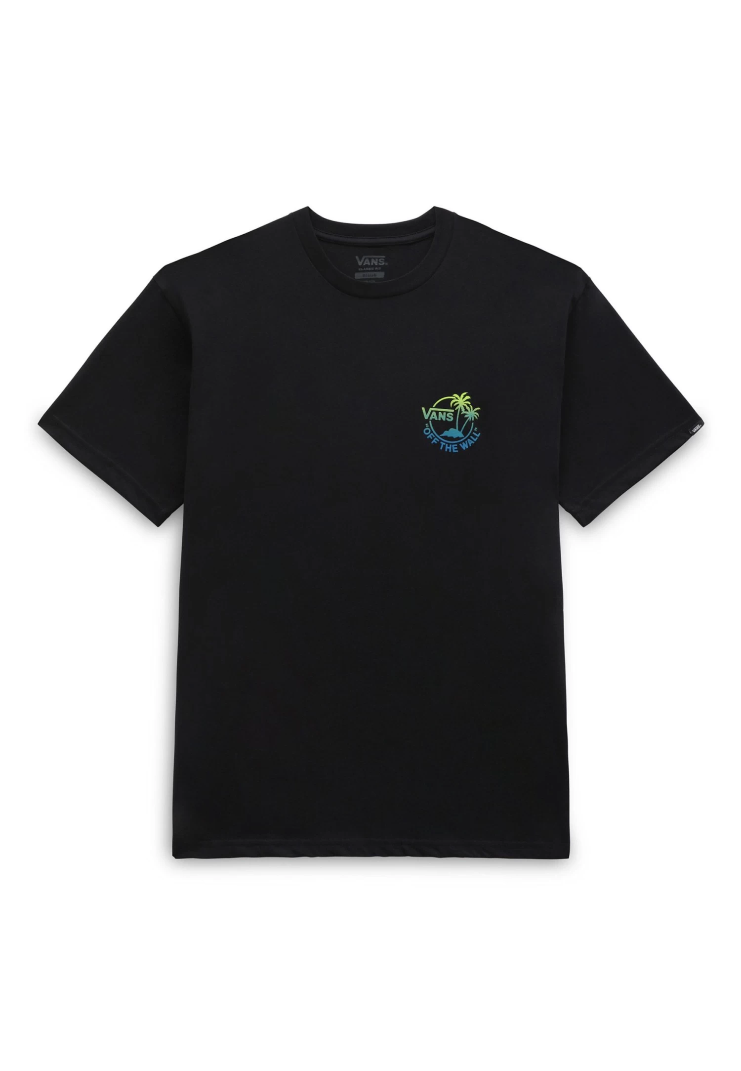 Vans Classic Mini Dual Palm Ii Ss - T-Shirt Print - Black Lime Grn Trueblue