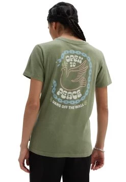Vans Open To Peace Crew - T-Shirt Print - Loden Green