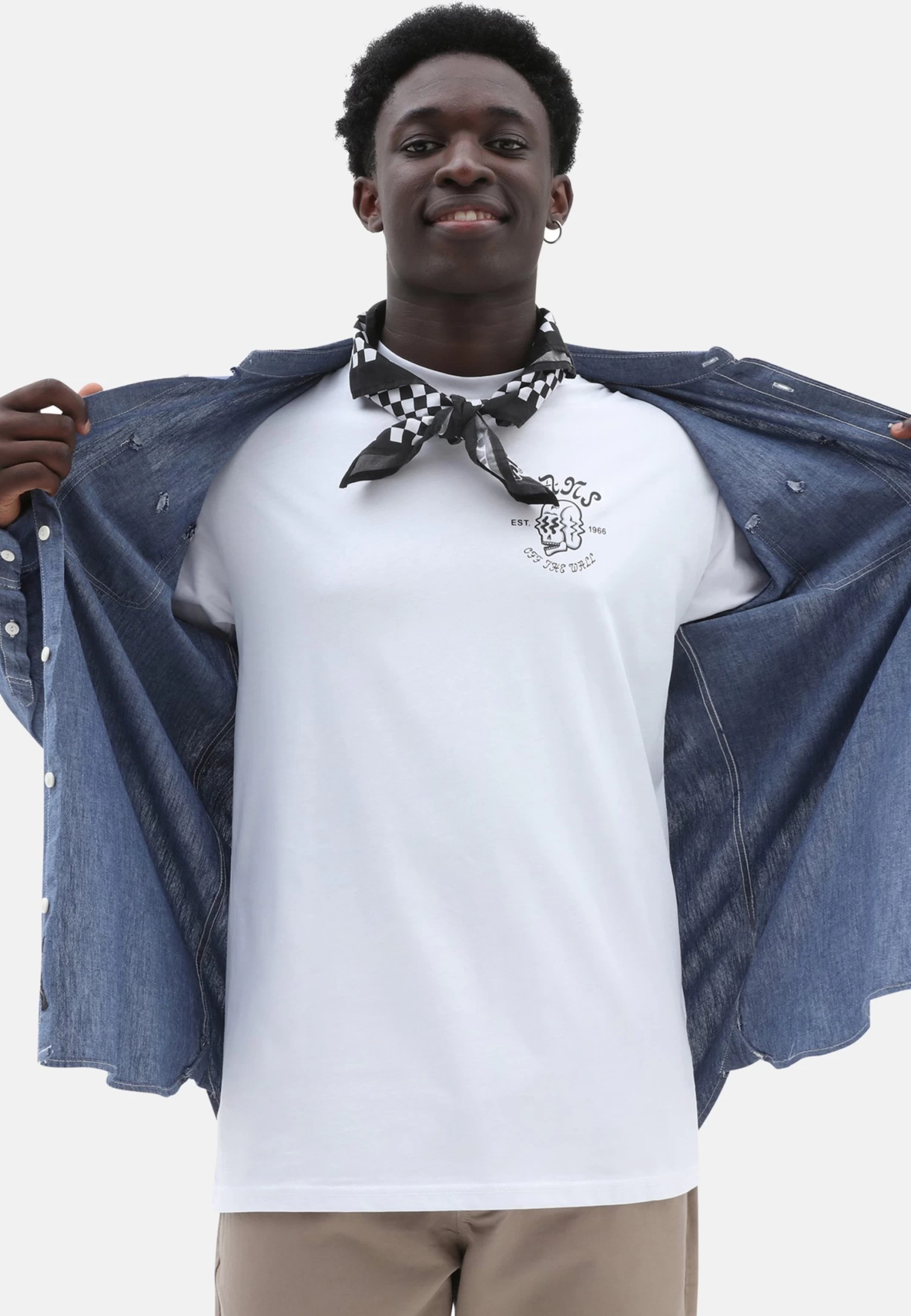 Vans Shaken Skull Ss Tee - T-Shirt Print - White - Image 2