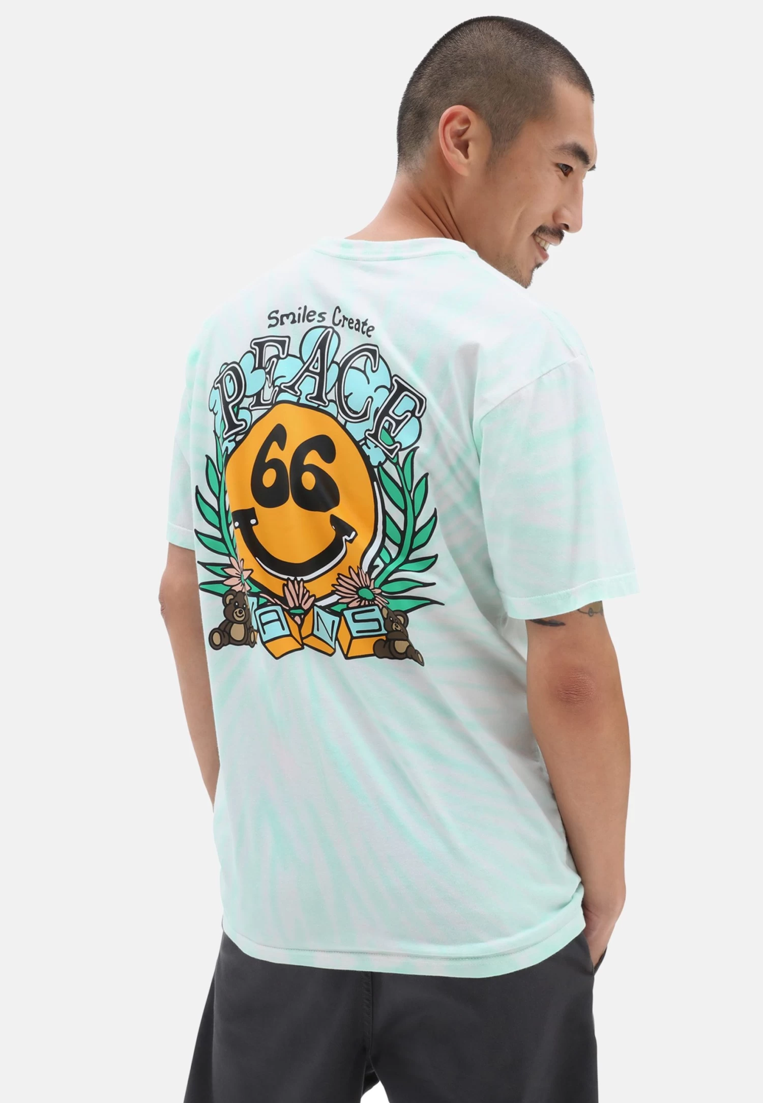 Vans Peace Tie Dye Ss - T-Shirt Print - Medium Blue