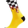 Vans Mn Flame Check Crew (6.5-9, 1Pk) - Sokken - Black-White Check-Flame