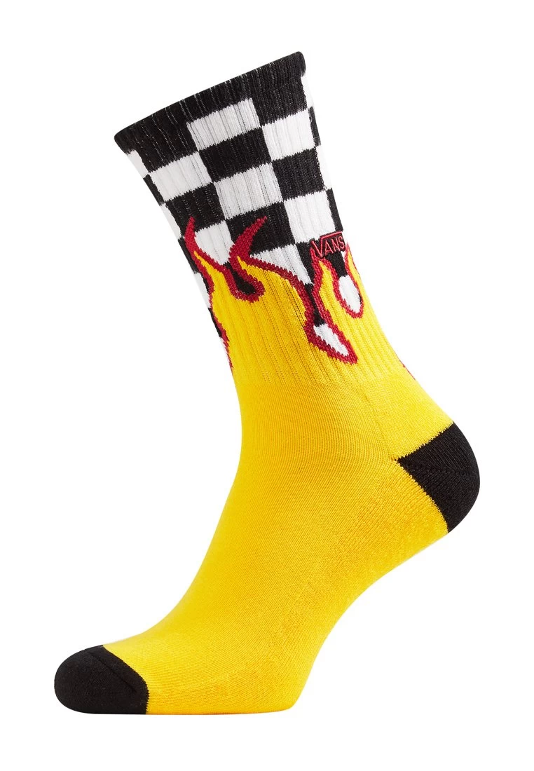 Vans Mn Flame Check Crew (6.5-9, 1Pk) - Sokken - Black-White Check-Flame