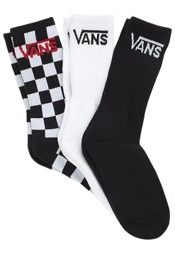 Vans Classic Crew 3 Pack - Sokken - Black Checkerboard