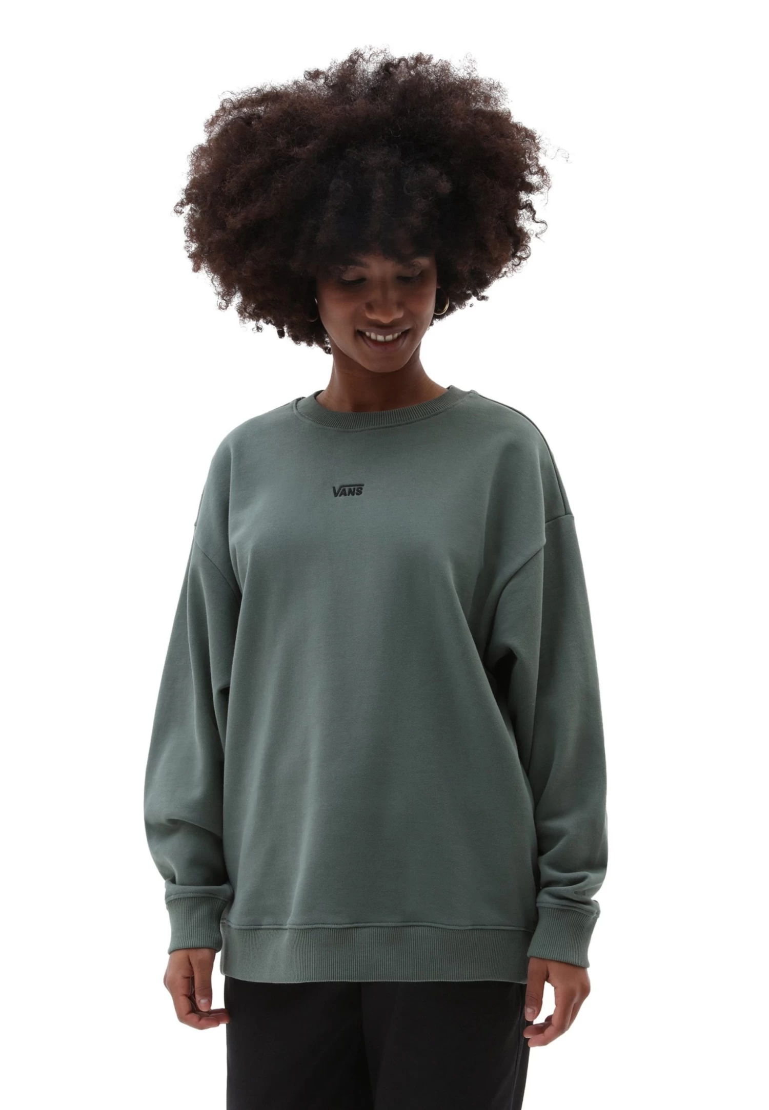 Vans Flying V Os Ft Ls Crew - Sweater - Medium Green