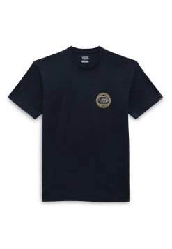 Vans Circle Checker Drop V Ss - T-Shirt Print - Navy