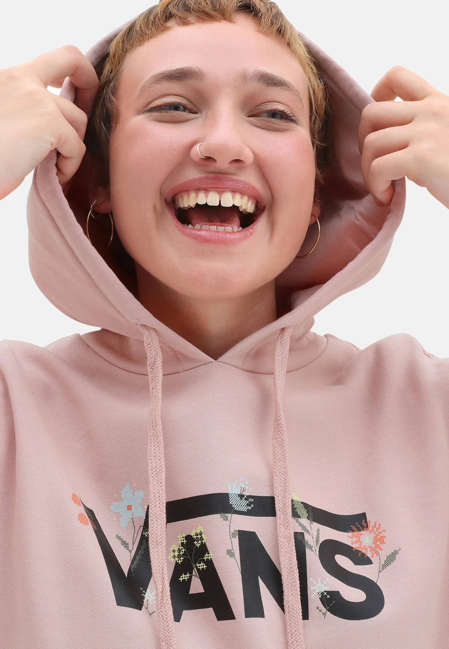 Vans Tangle Micro Ditsy- Hoodie - Medium Pink - Image 3