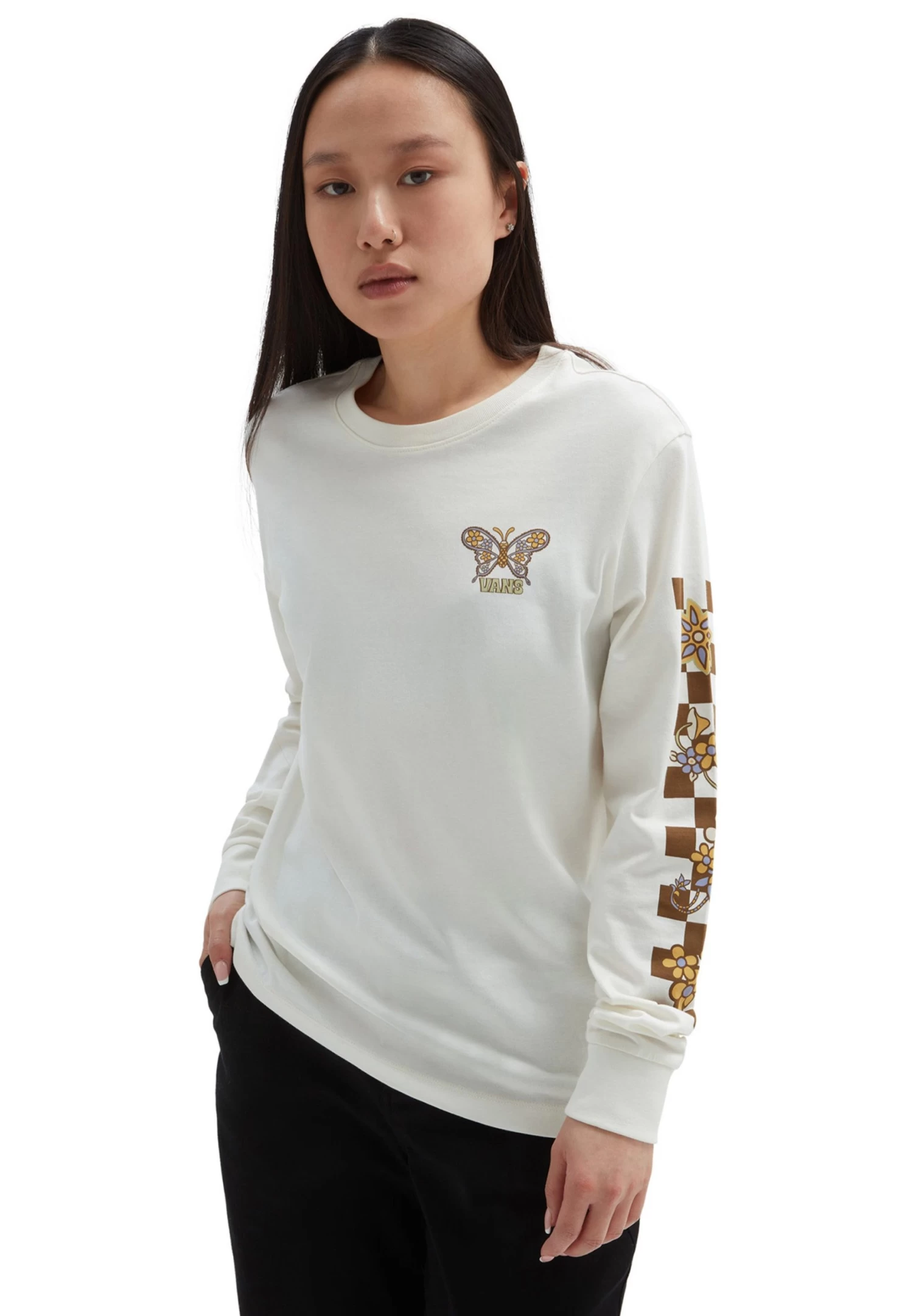 Vans Trippy Floral Ls Bff - Sweater - Marshmallow