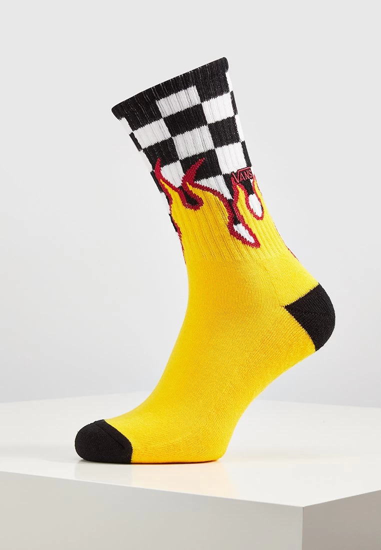 Vans Mn Flame Check Crew (6.5-9, 1Pk) - Sokken - Black-White Check-Flame - Image 2