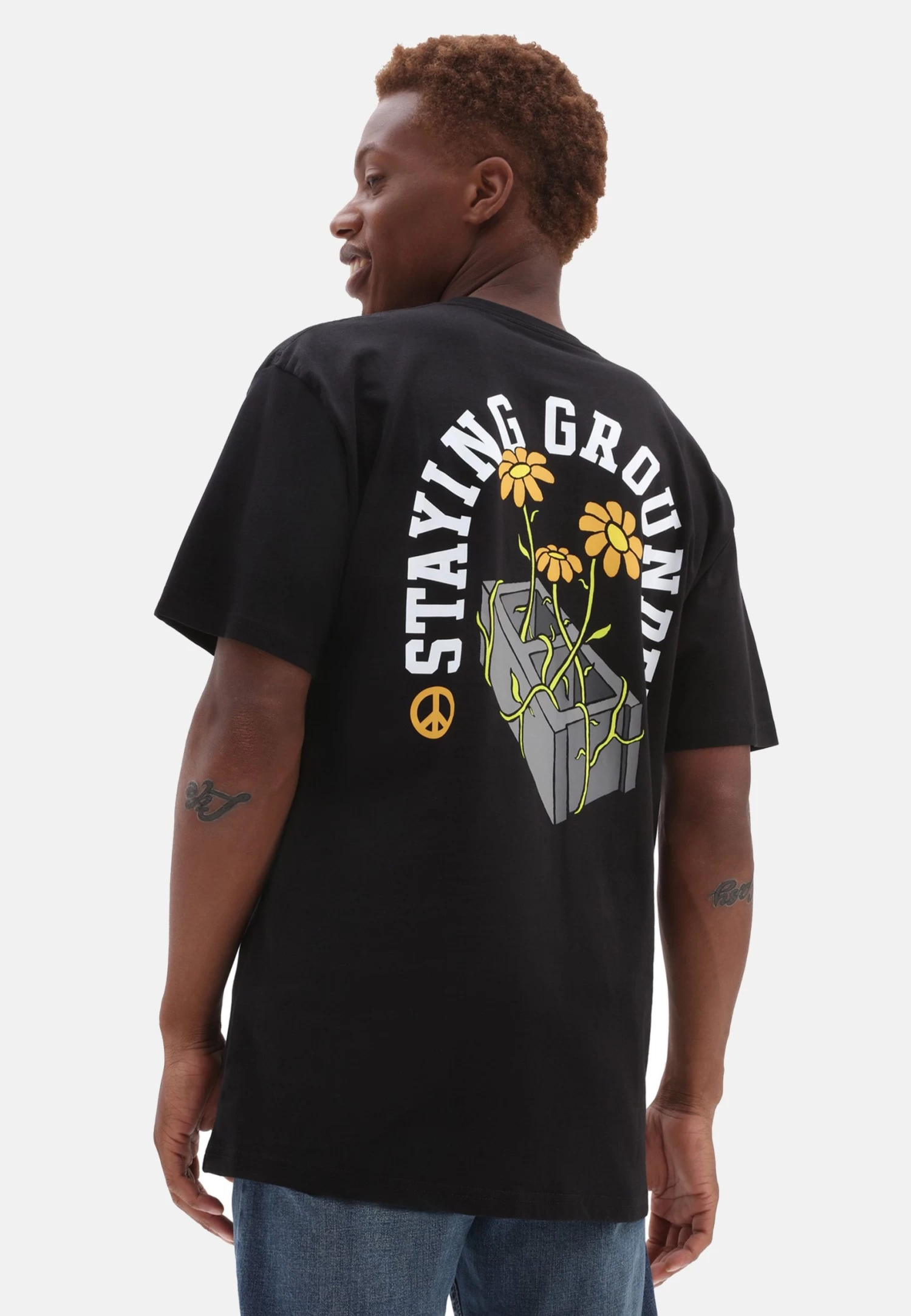 Vans Staying Grounded Ss Tee - T-Shirt Print - Black